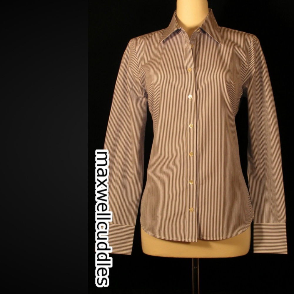 J CREW KATHRYN BLOUSE LS PINE GREEN stripe COTTON NWT Medium NEW button down